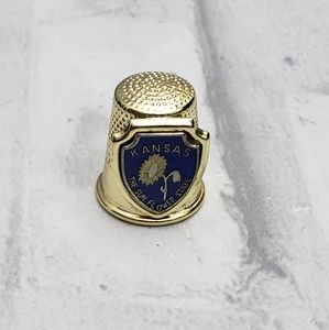 Kansas Souvenir State Treasures Keepsake Thimble - The Sunflower